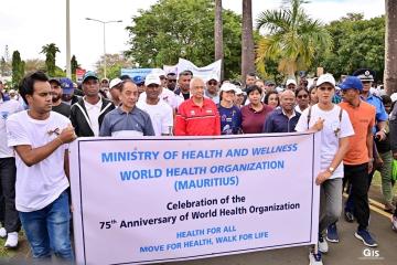 Mauritius commemorates WHO 75th Anniversary through a 4.5 km ‘Walk for